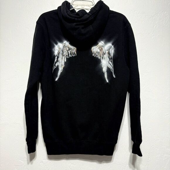 Chloe x Halle Sweatshirt Merch Angel Wings Pullover Hoodie Black Womens sz Small - Picture 6 of 6